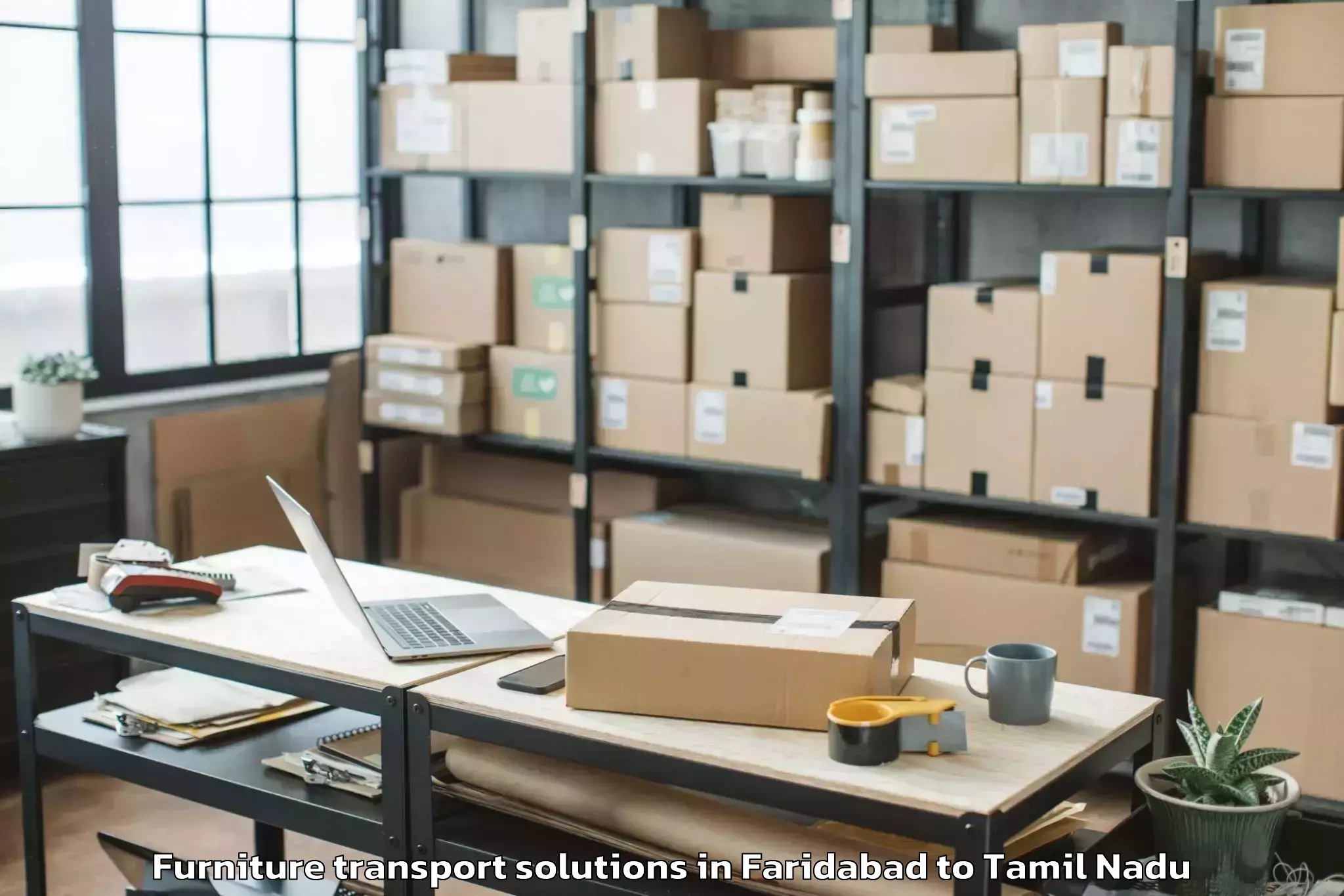 Book Faridabad to Manachanallur Furniture Transport Solutions Online